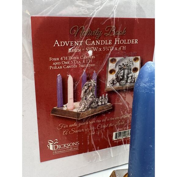 Dicksons Christmas Nativity Advent Book Figurine Candle Holder Resin Wreath READ - Picture 3 of 16